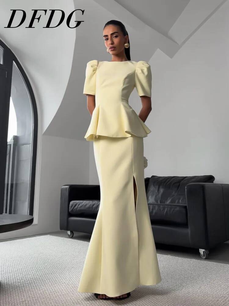 Female Formal Wear - DFDG レディース 2026 春夏 ツーピース パフスリーブ