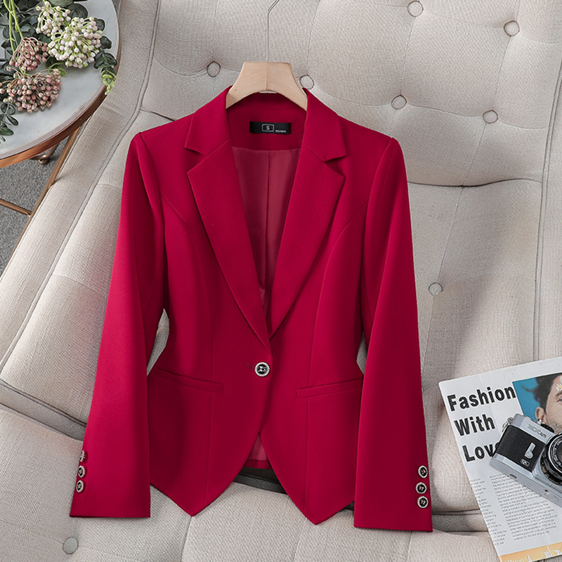 Women'S Formal Wear Jackets - 新しいファッション女性フォーマルブレザー女性赤白黒オフィススーツコートレディースビジネスワークウェアジャケット春秋アウター