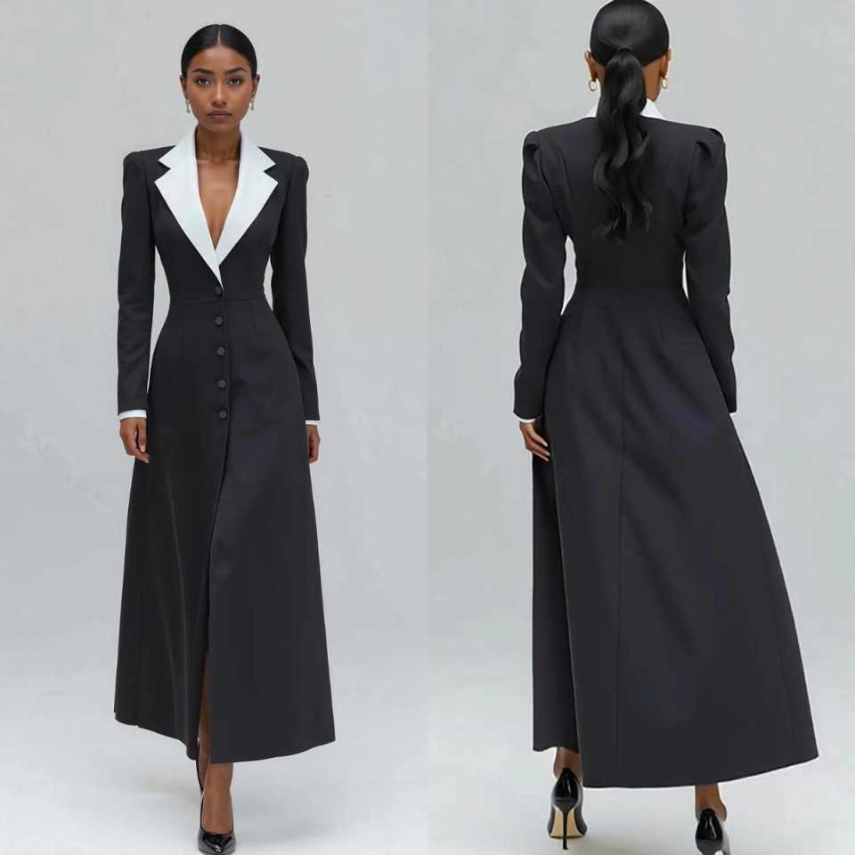 Women'S Formal Jackets To Wear With Dresses - Aライン女性ロングブレザージャケットワンピースフォーマル誕生日パーティーイブニングゲスト結婚式着用カスタムメイド