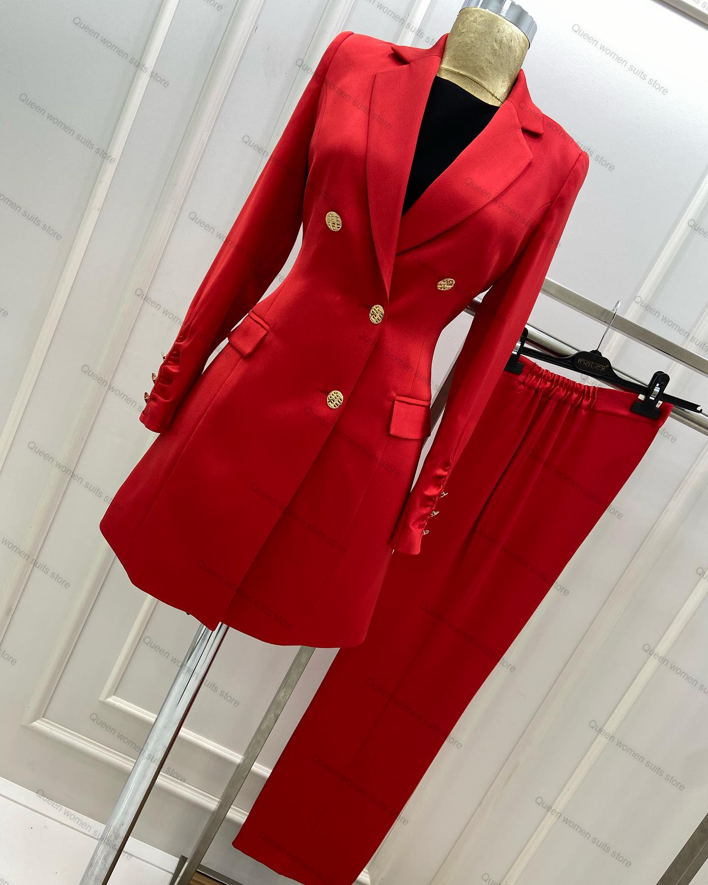 Women'S Formal Jackets To Wear With Dresses - 女性の結婚式のパンツとスーツのセット,フォーマルなダブルブレストジャケット,伸縮性のあるウエストバンド,2個