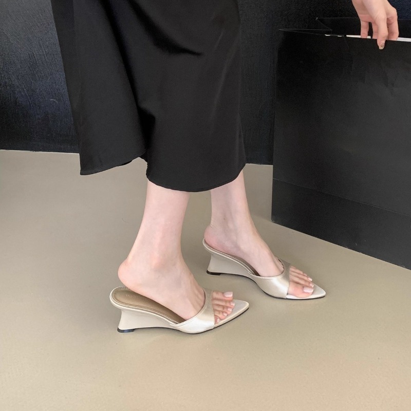 Women Formal Wear For Summer - 新しい夏のファッションウェッジヒールフリップフロップ屋外クリップトゥ女性グラディエータースリッパレディースカジュアルドレスストリートスタイルスライド