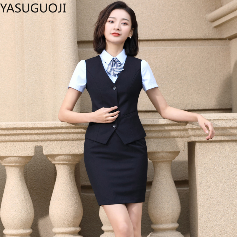 Women'S Formal Wear Plus Size - Yasuguoji エレガントなファッションの女性ベスト作業服スリム v ネックフォーマルオフィスレディースエレガントインタビューベストコートプラスサイズの制服