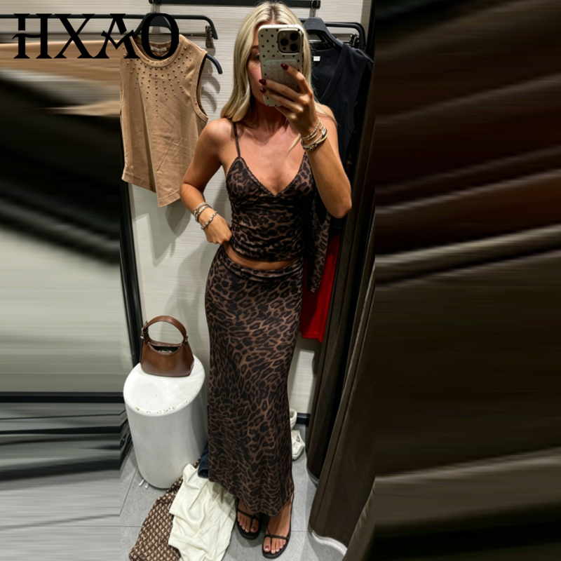 HXAO レオパード柄チュールスカートセット レディース ツ - Women Formal Wear For Summer のレビューと価格