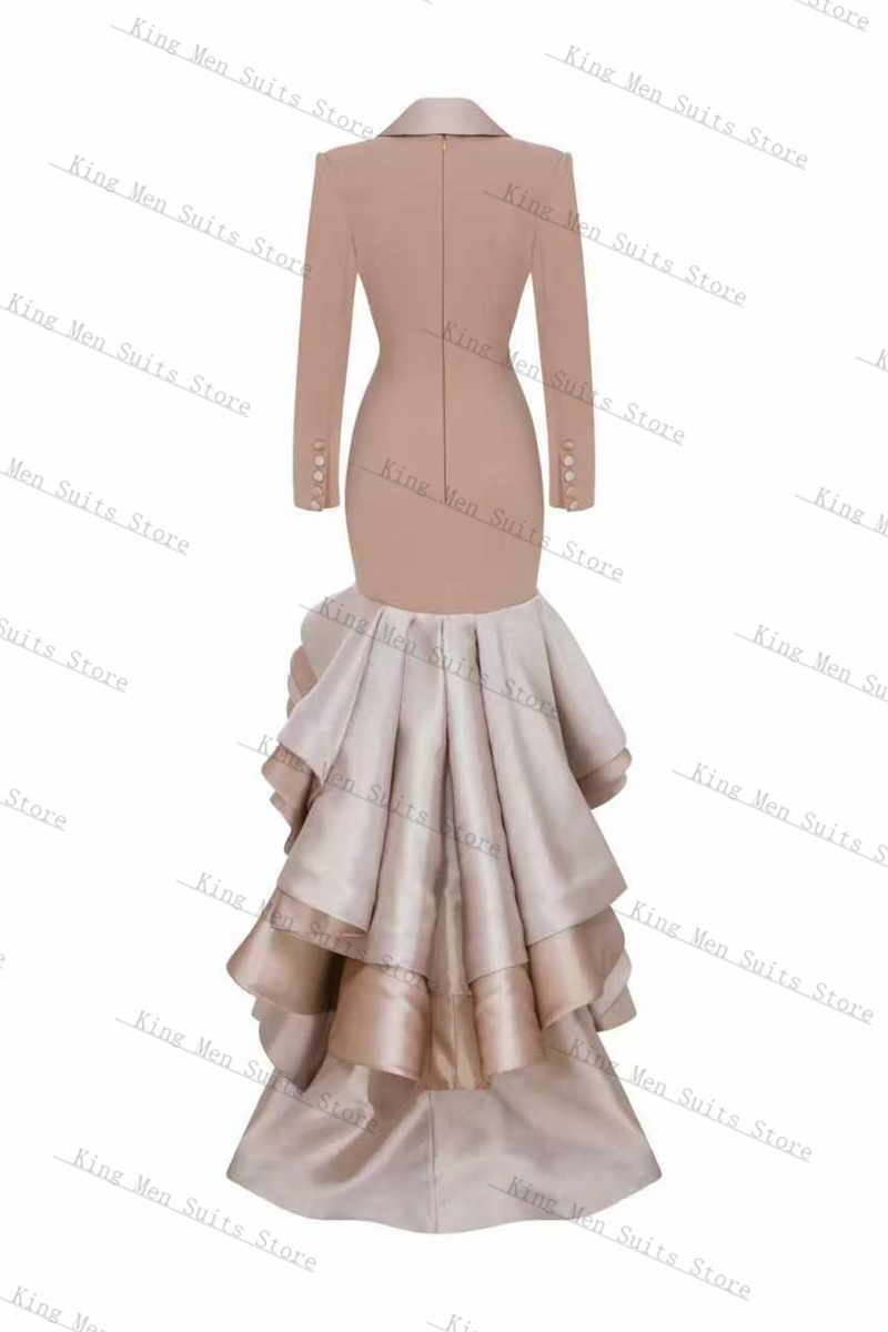 シャンパン女性スーツ 1 ピースロングブレザーウエディングド - Women'S Formal Jackets To Wear With Dresses のレビューと価格