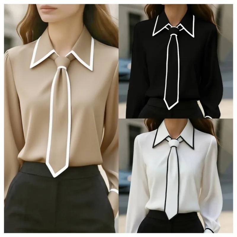 女性のブラウスファッションシャツフォーマル蝶ネクタイ長袖コン - Women'S Formal Wear Suit のレビューと価格
