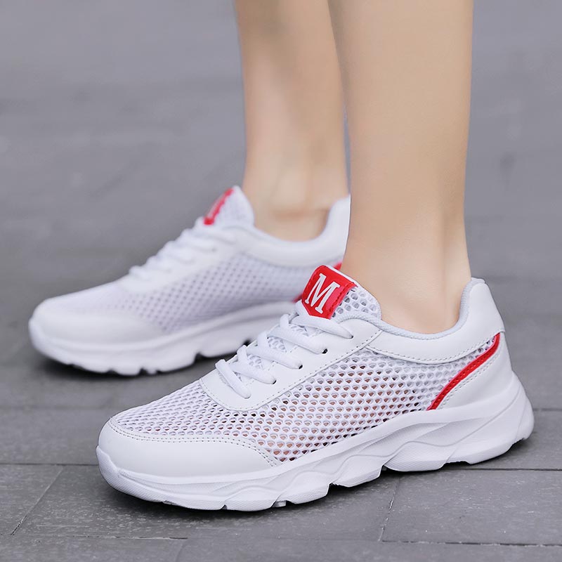 女性用通気性メッシュスニーカー,軽量ランニングシューズ,ベー - Formal Wear Japan Women のレビューと価格