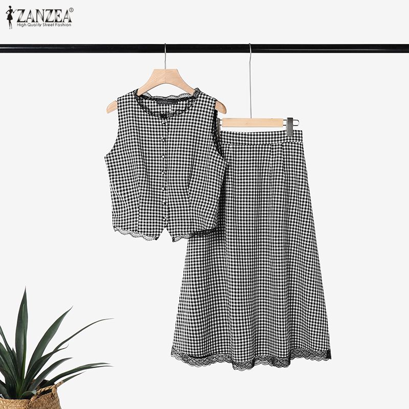 エレガントな女性 2 ピースセット ZANZEA 夏ノースリ - Women Formal Wear For Summer のレビューと価格