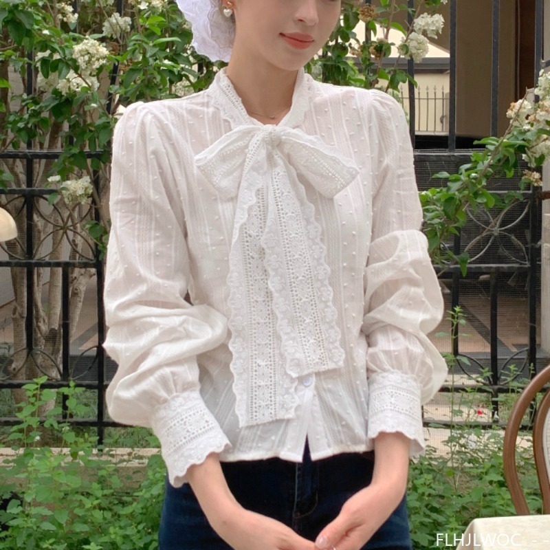 レトロヴィンテージレース蝶ネクタイトップスかわいい女の子春秋 - Formal Wear Japan Women のレビューと価格