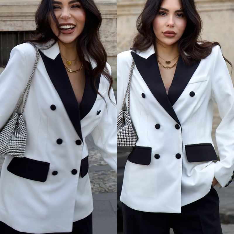 現代女性スーツ 2 ピース ブレザー パンツ ダブルブレスト - Women'S Formal Wear Jackets のレビューと価格