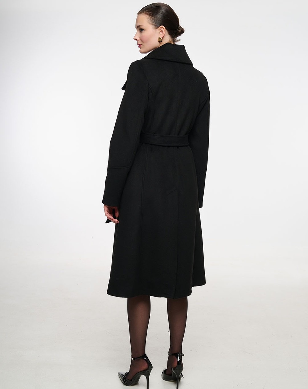 ヴィンテージ風黒スタンドカラー女性用ウールコート、プラスサイ - Women'S Formal Wear Plus Size のレビューと価格