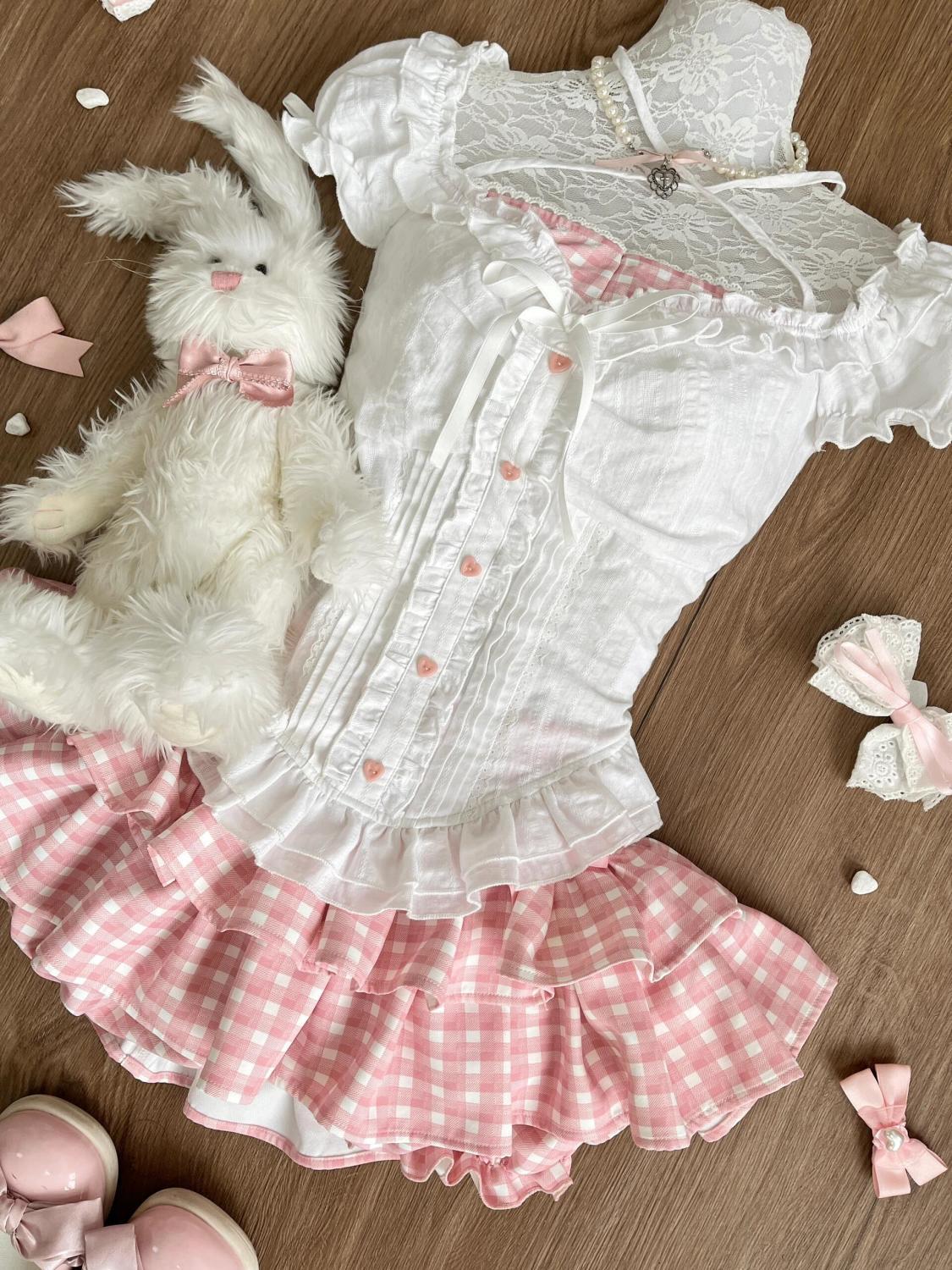 日本の可愛いロリータ風スイートツーピースセット レディース  - Women Formal Wear For Summer のレビューと価格
