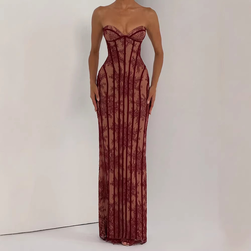 ストラップレスボディコンマキシドレス レディース 2026  - Women Formal Wear For Summer のレビューと価格