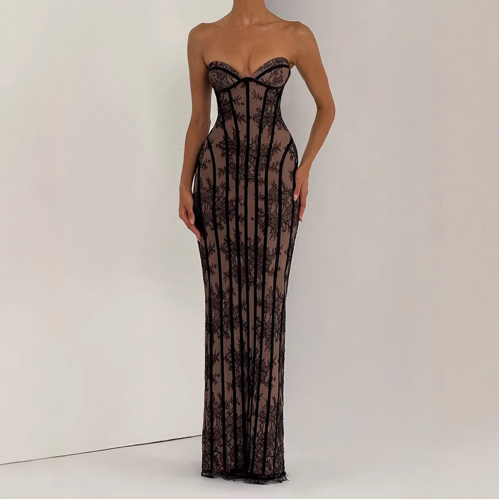 ストラップレスボディコンマキシドレス レディース 2026  - Women Formal Wear For Summer のレビューと価格