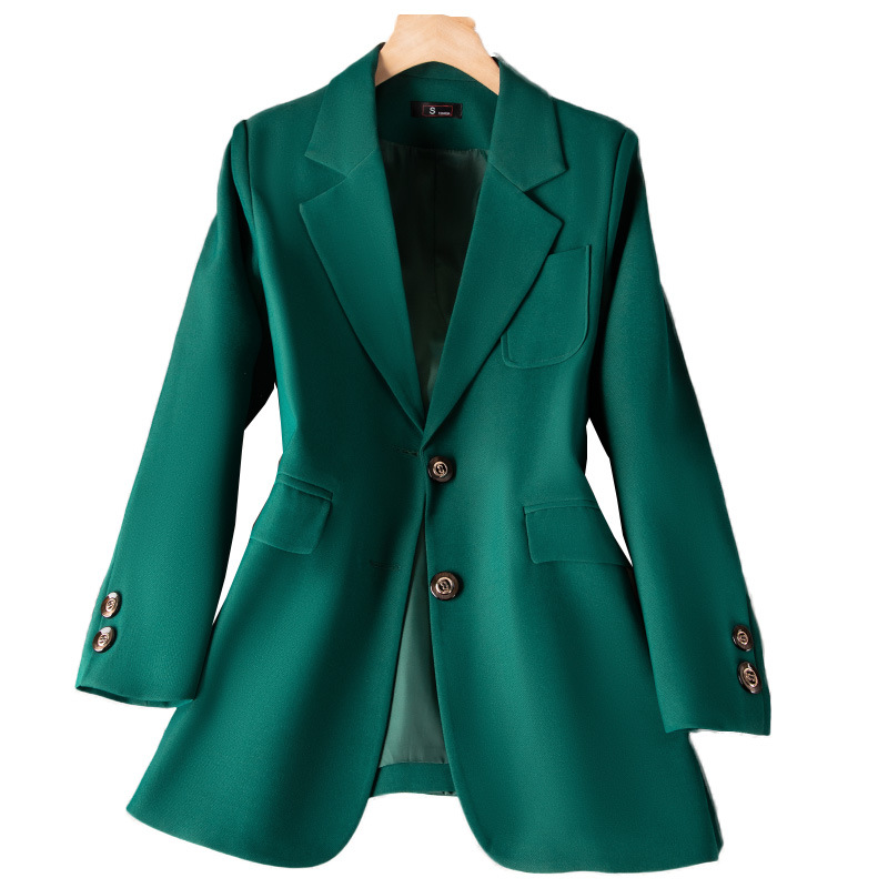 女性用長袖シングルブレストジャケット,フォーマルコート,青, - Women'S Formal Wear Jackets のレビューと価格
